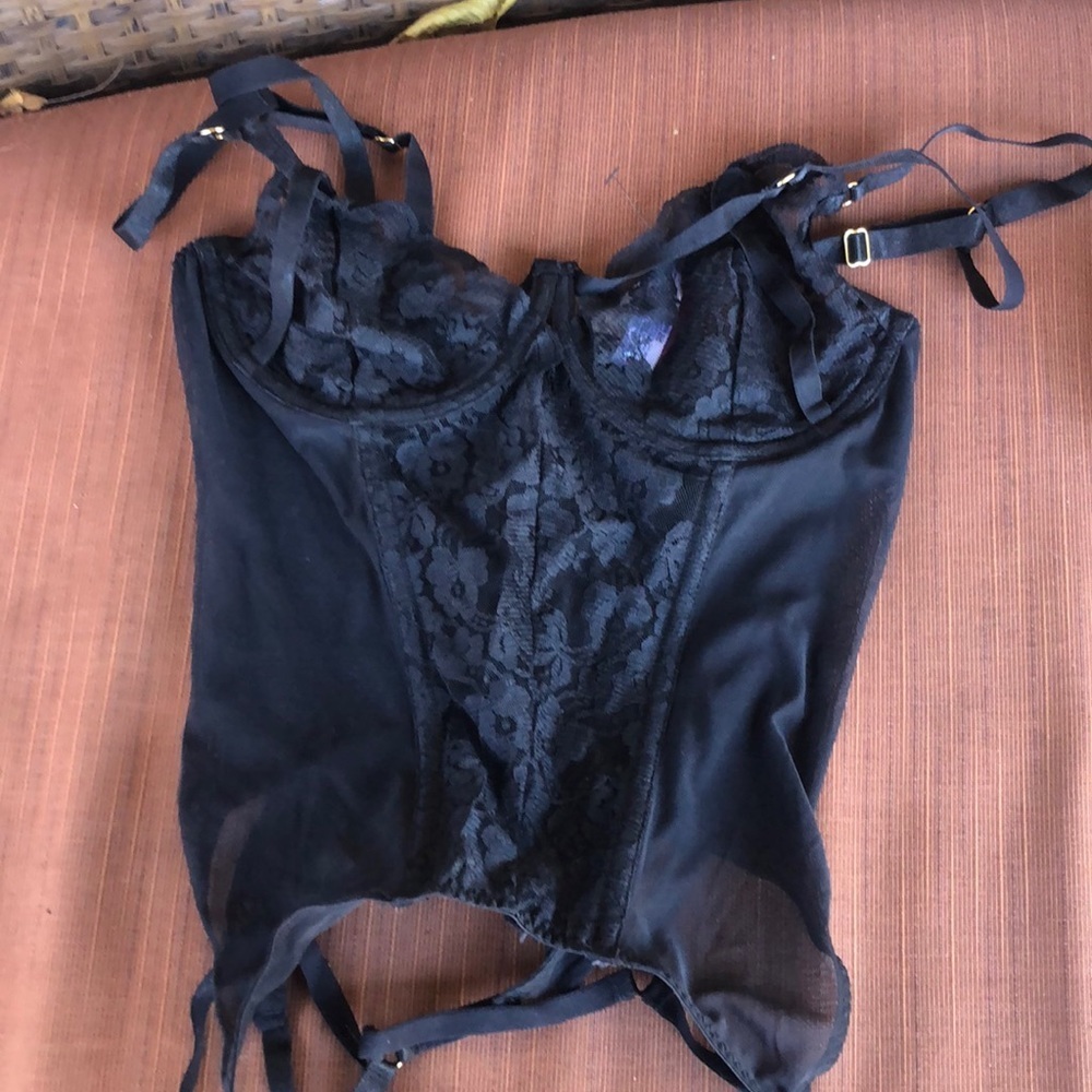 Adore Me sexy black lace corset NWT